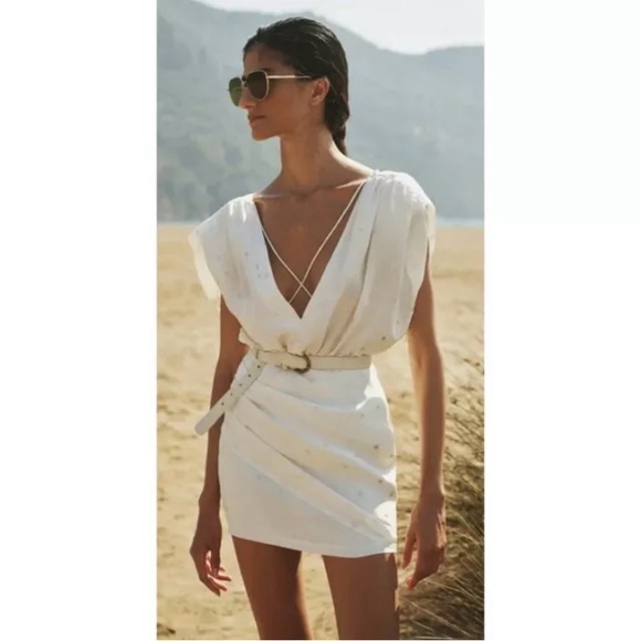 ZEYNEP ARCAY Women's Star Silk Mini Dress In White Size 2 - Picture 4 of 9